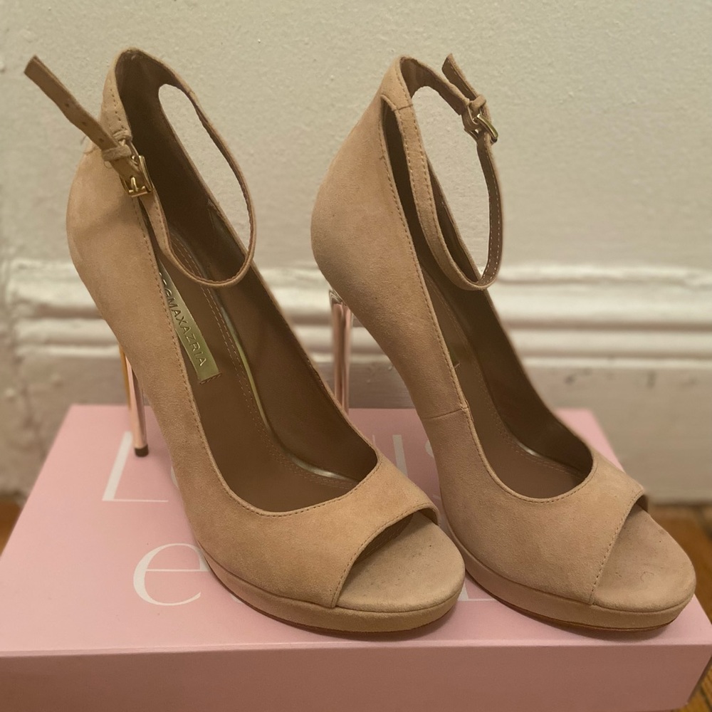 BCBGMaxAzria Nude Peep Toe Heels
